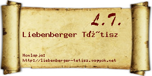 Liebenberger Tétisz névjegykártya
